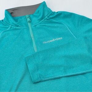 Vineyard Vines Performance Boys 1/4 Zip Pullover Sweater‎ - Size 7 Green